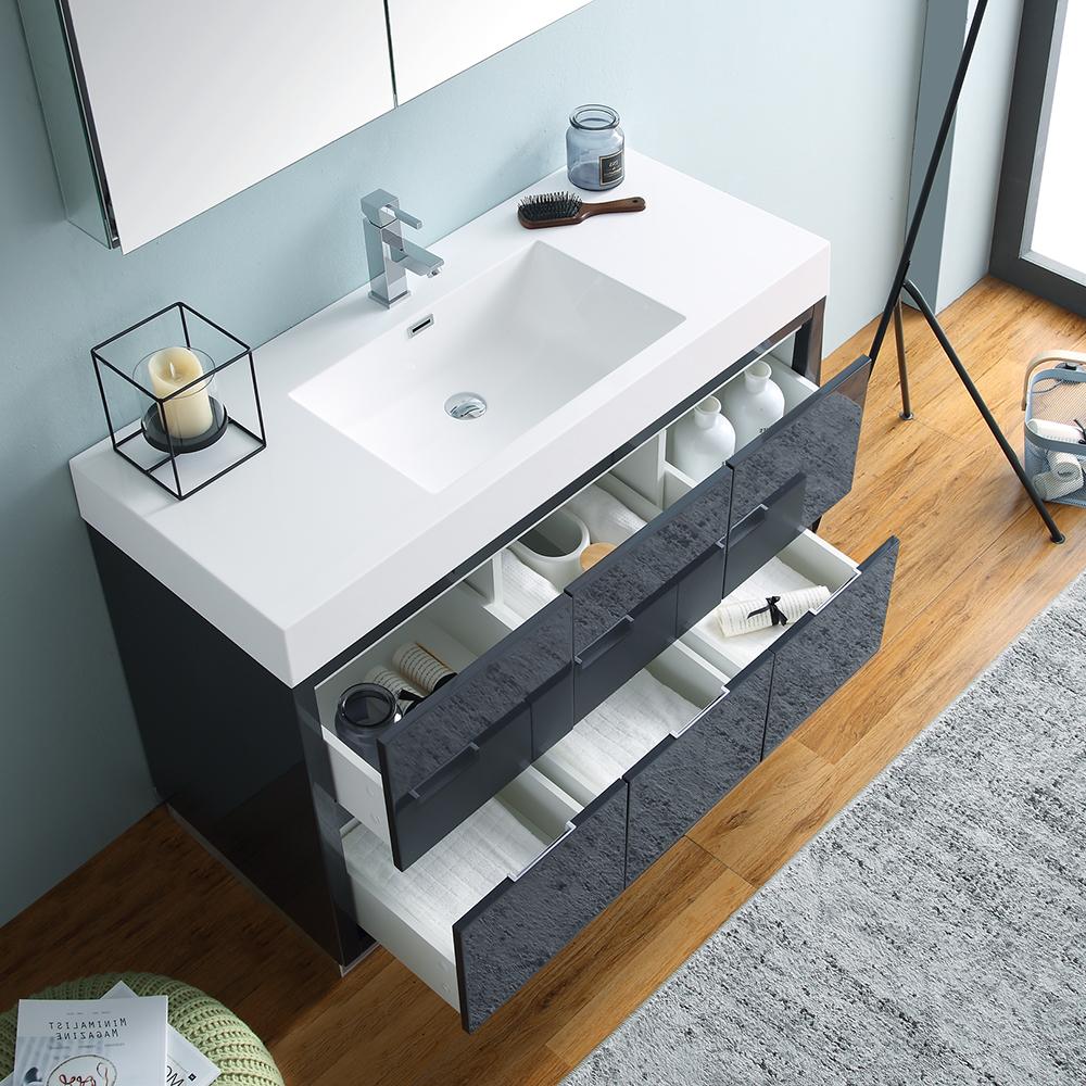 Fresca Valencia 48"Free Standing Modern Bathroom Vanity w/ Medicine Cabinet Vanity Fresca 