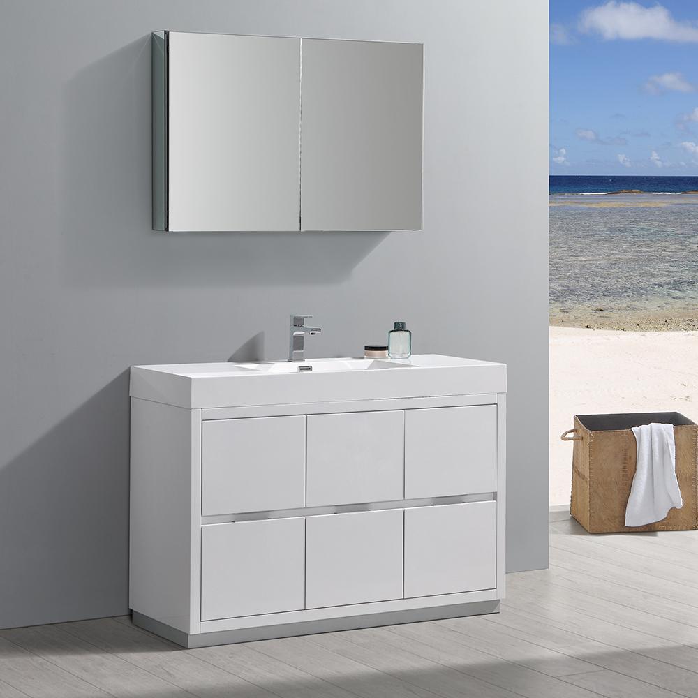 Fresca Valencia 48"Free Standing Modern Bathroom Vanity w/ Medicine Cabinet Vanity Fresca 