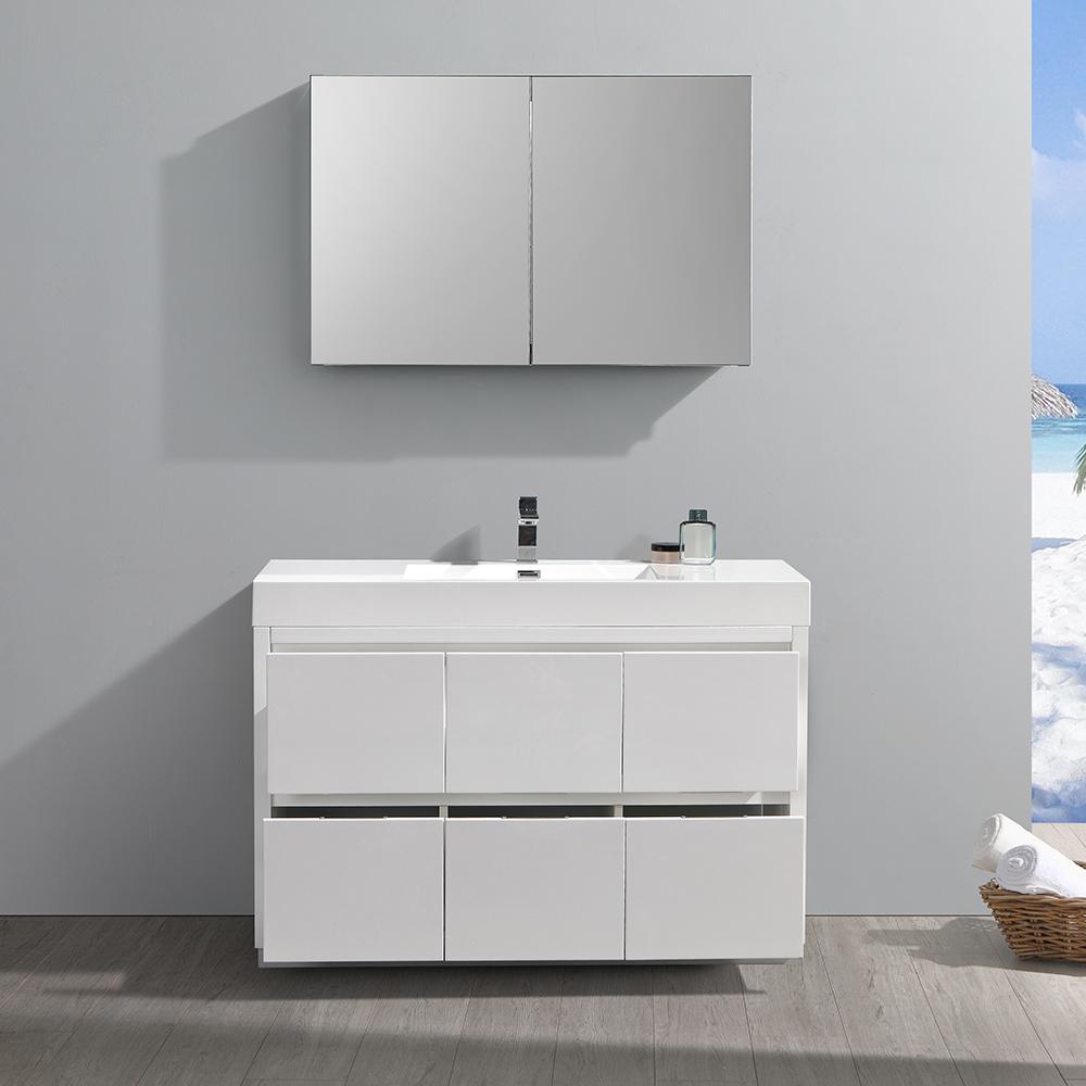 Fresca Valencia 48"Free Standing Modern Bathroom Vanity w/ Medicine Cabinet Vanity Fresca 
