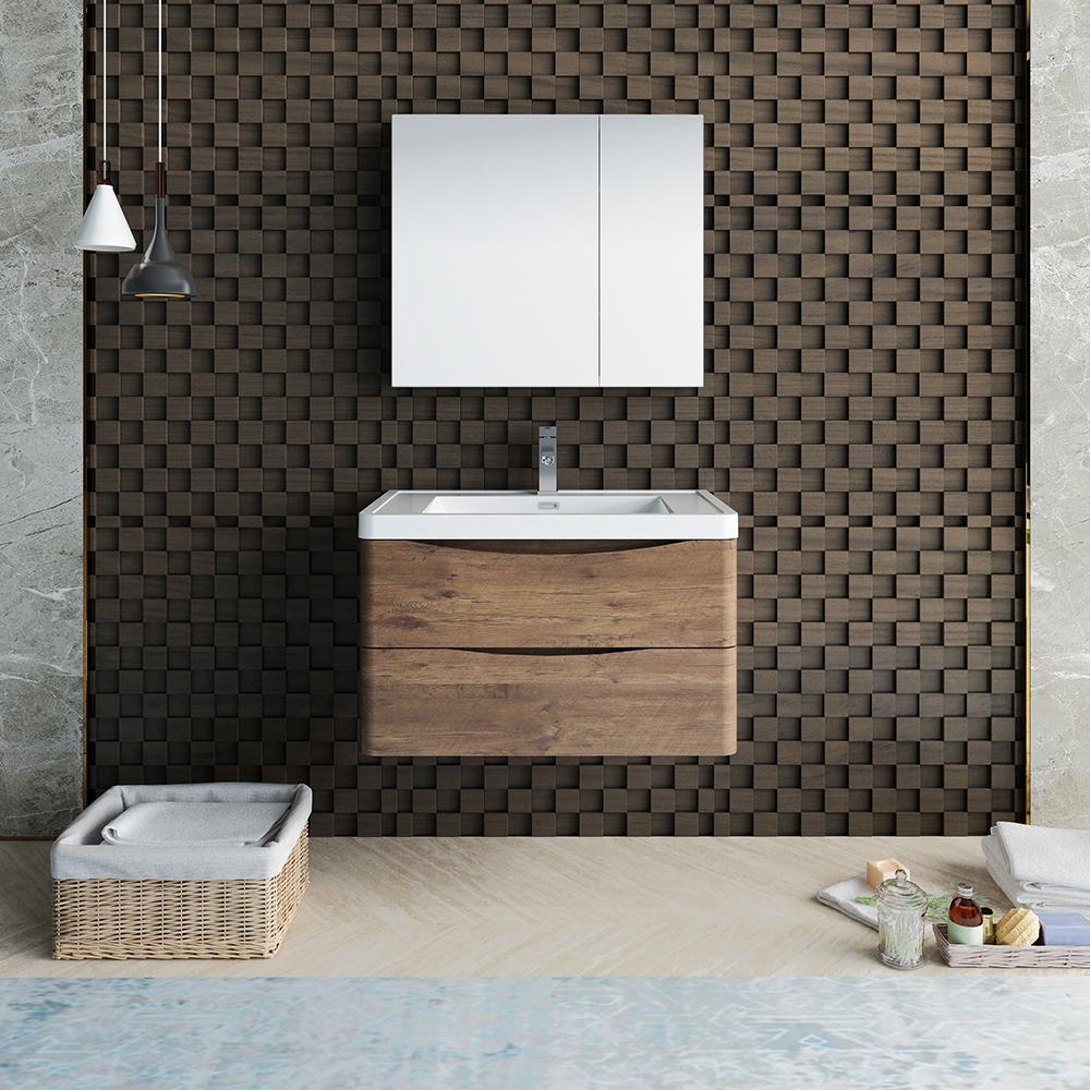 Fresca Tuscany 32" Wall Hung Modern Bathroom Vanity w/ Medicine Cabinet Vanity Fresca 