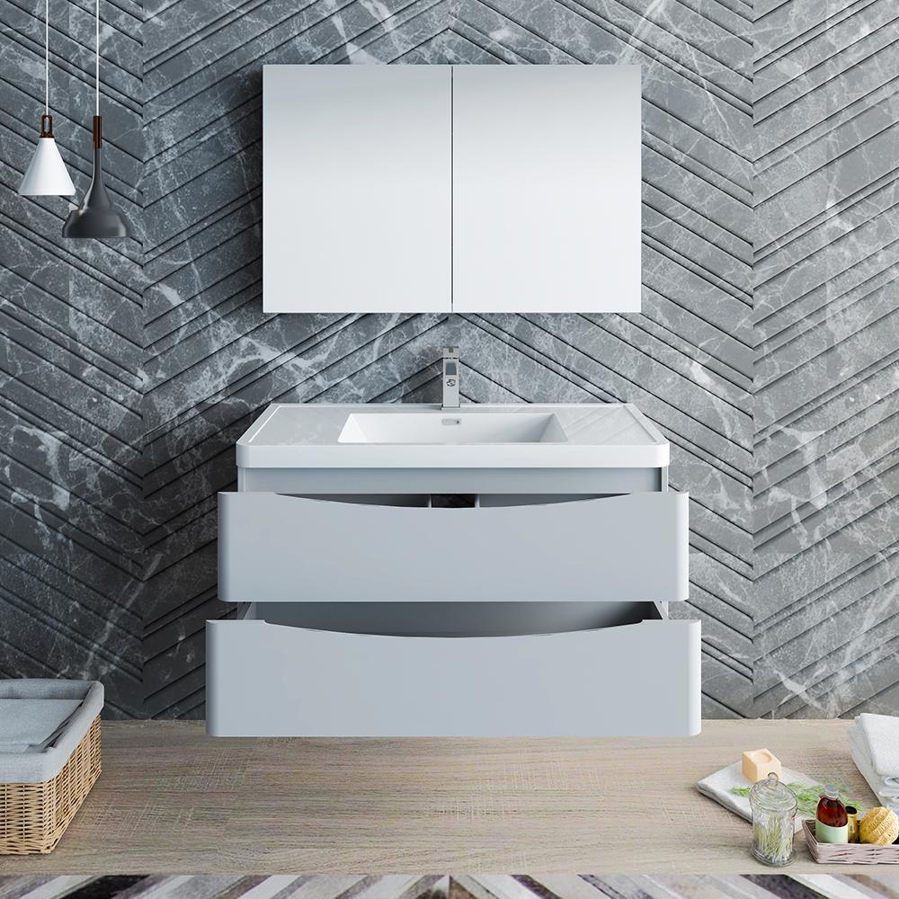 Fresca Tuscany 40" Wall Hung Modern Bathroom Vanity w/ Medicine Cabinet Vanity Fresca 