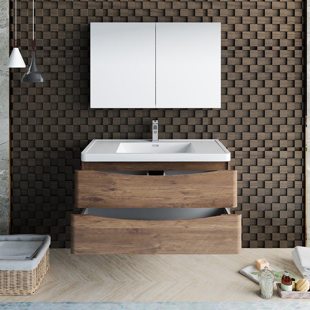 Fresca Tuscany 40" Wall Hung Modern Bathroom Vanity w/ Medicine Cabinet Vanity Fresca 