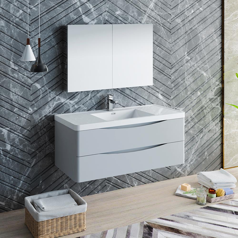Fresca Tuscany 48" Wall Hung Modern Bathroom Vanity w/ Medicine Cabinet Vanity Fresca 