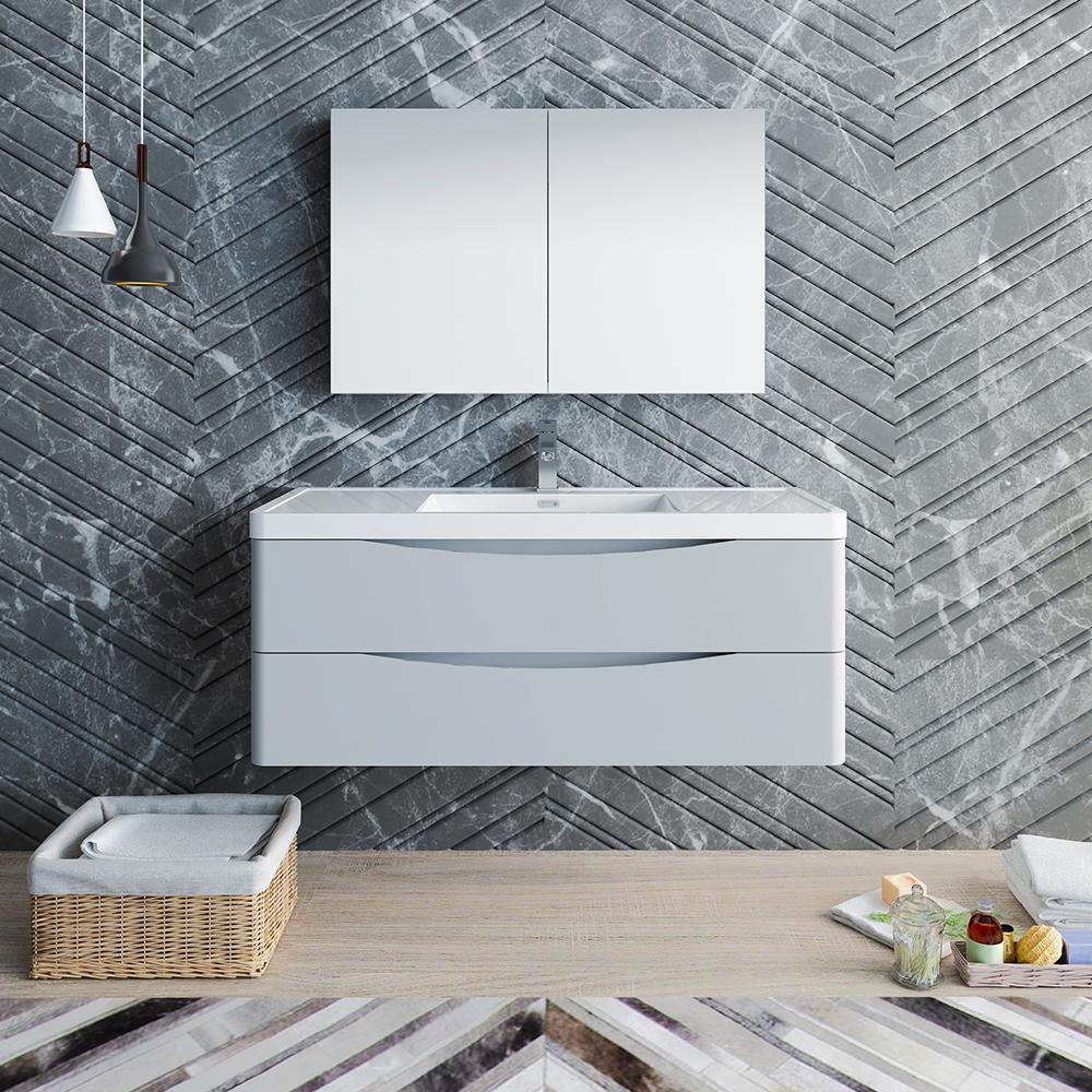 Fresca Tuscany 48" Wall Hung Modern Bathroom Vanity w/ Medicine Cabinet Vanity Fresca 