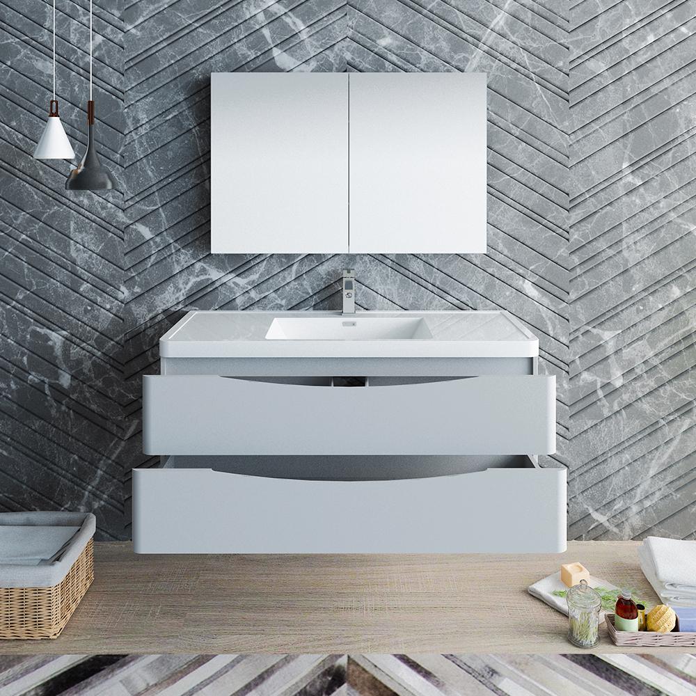 Fresca Tuscany 48" Wall Hung Modern Bathroom Vanity w/ Medicine Cabinet Vanity Fresca 