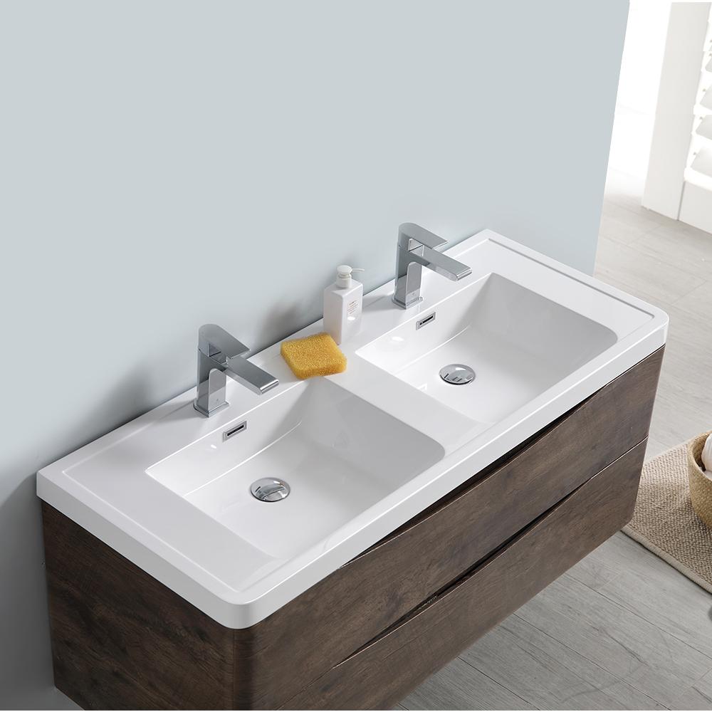 Fresca Tuscany 48" Wall Hung Double Sink Modern Bathroom Vanity w/ Medicine Cabinet Vanity Fresca 