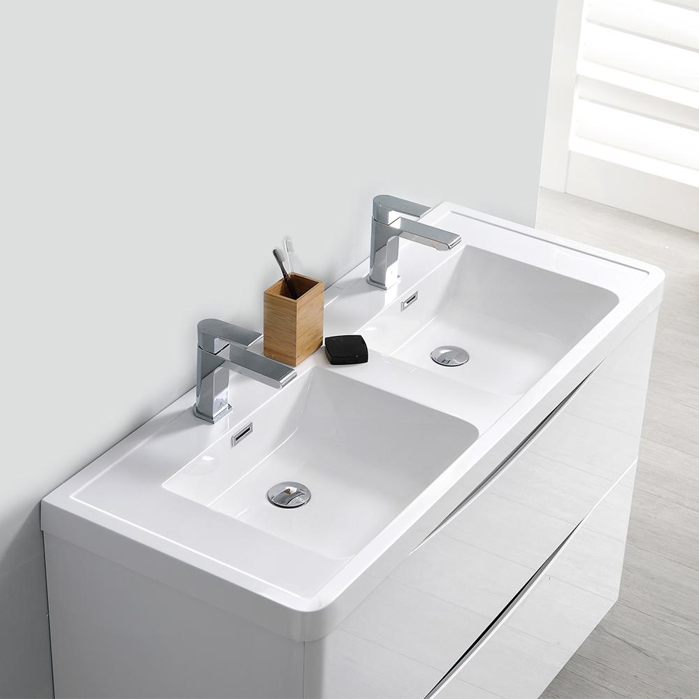 Fresca Tuscany 48" Wall Hung Double Sink Modern Bathroom Vanity w/ Medicine Cabinet Vanity Fresca 