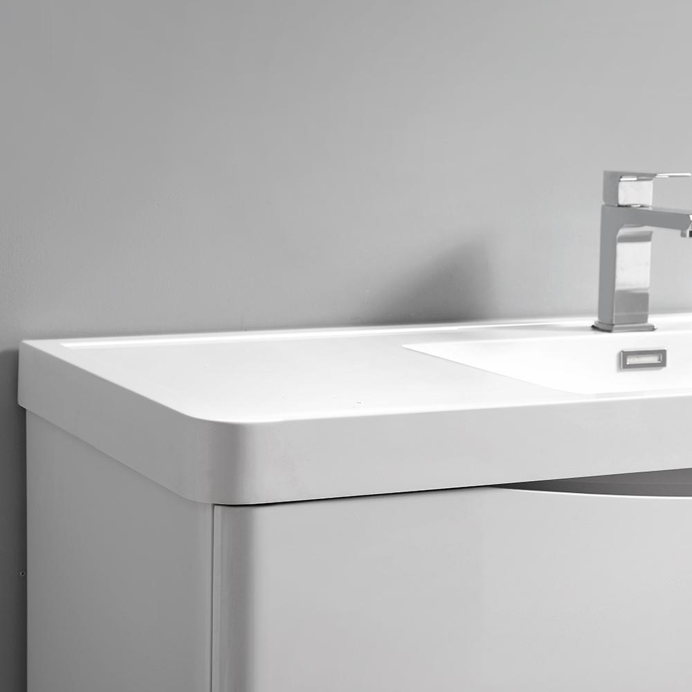Fresca Tuscany 48" Wall Hung Double Sink Modern Bathroom Vanity w/ Medicine Cabinet Vanity Fresca 