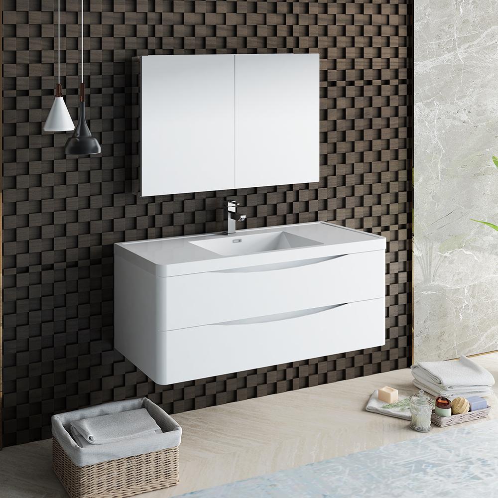 Fresca Tuscany 48" Wall Hung Modern Bathroom Vanity w/ Medicine Cabinet Vanity Fresca 