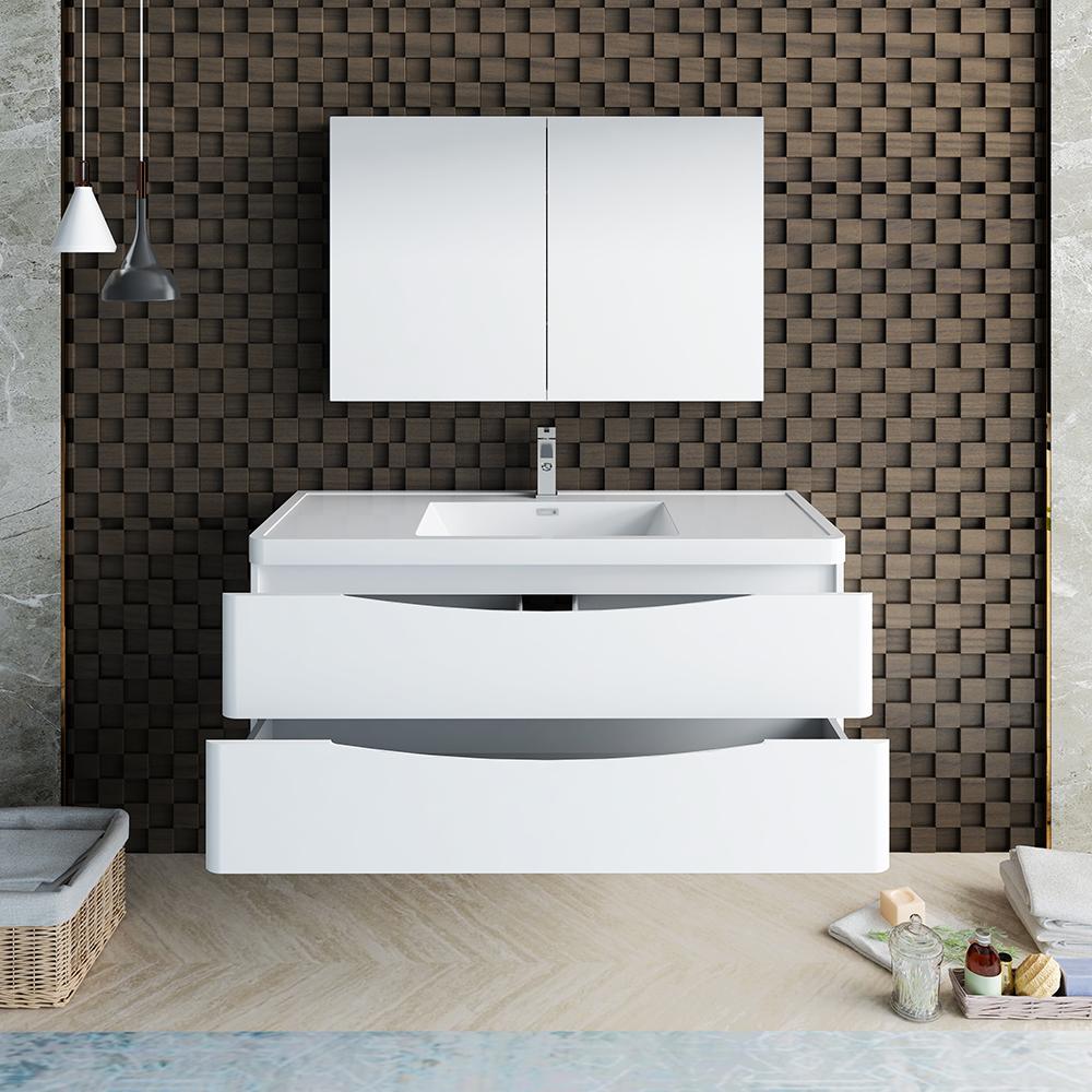 Fresca Tuscany 48" Wall Hung Modern Bathroom Vanity w/ Medicine Cabinet Vanity Fresca 