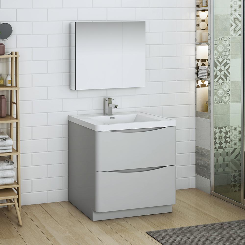 Fresca Tuscany 32" Free Standing Modern Bathroom Vanity w/ Medicine Cabinet Vanity Fresca 