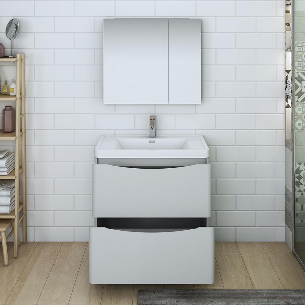 Fresca Tuscany 32" Free Standing Modern Bathroom Vanity w/ Medicine Cabinet Vanity Fresca 