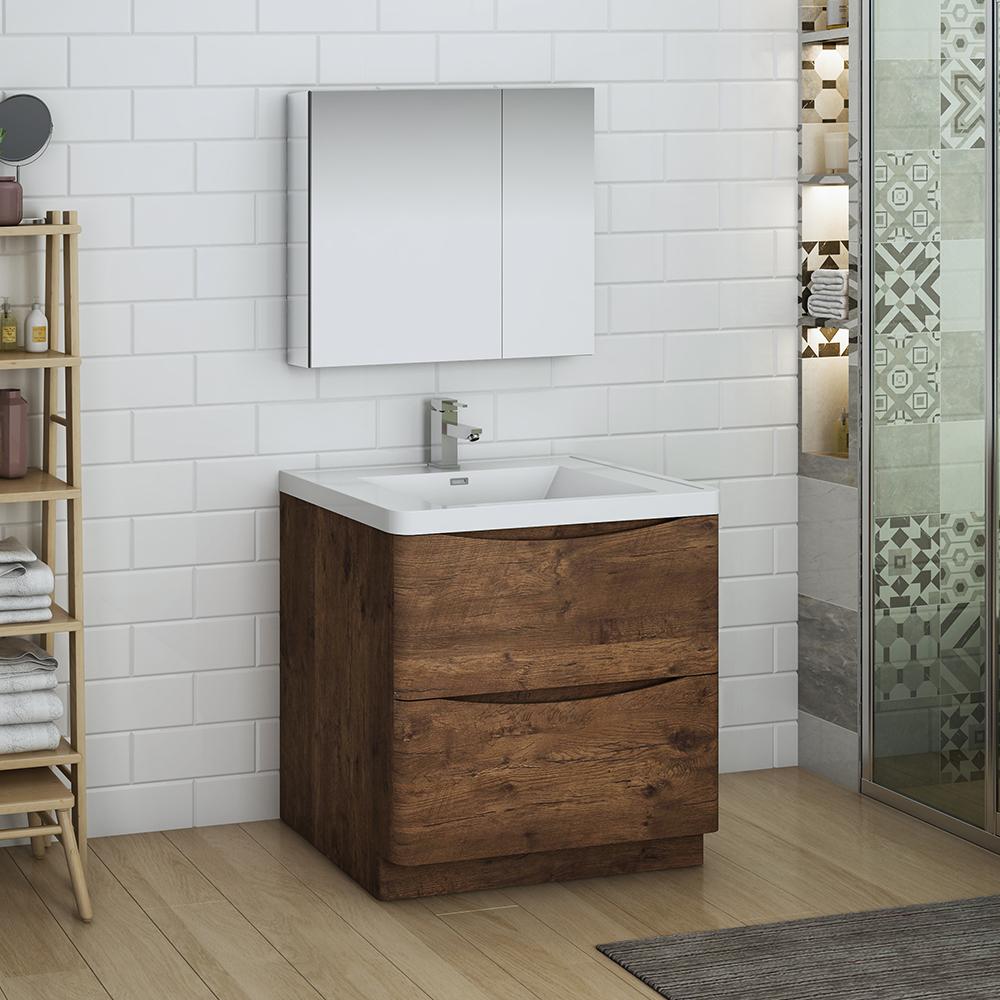 Fresca Tuscany 32" Free Standing Modern Bathroom Vanity w/ Medicine Cabinet Vanity Fresca 