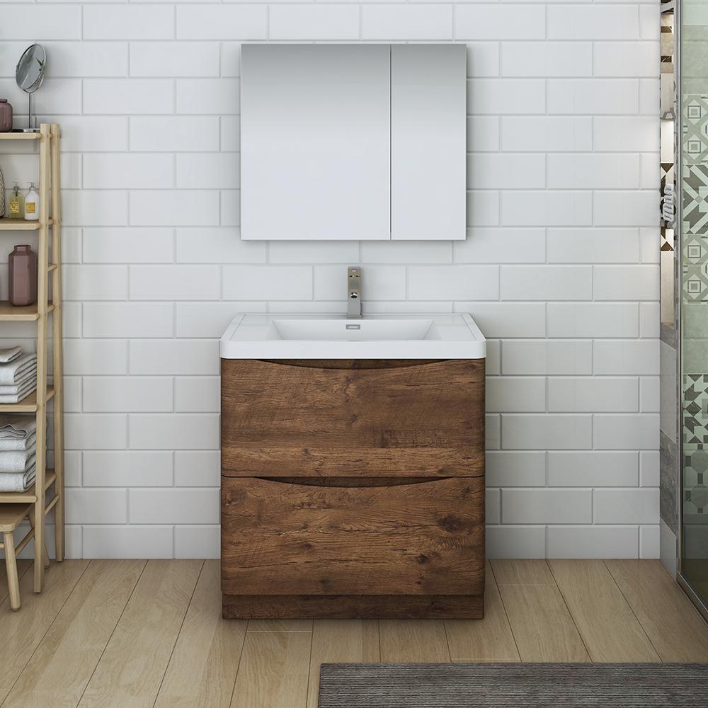 Fresca Tuscany 32" Free Standing Modern Bathroom Vanity w/ Medicine Cabinet Vanity Fresca 