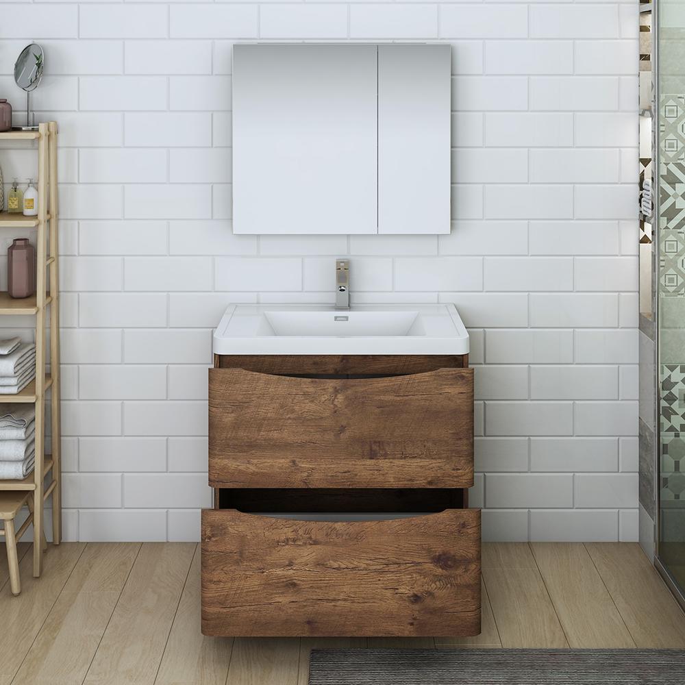 Fresca Tuscany 32" Free Standing Modern Bathroom Vanity w/ Medicine Cabinet Vanity Fresca 
