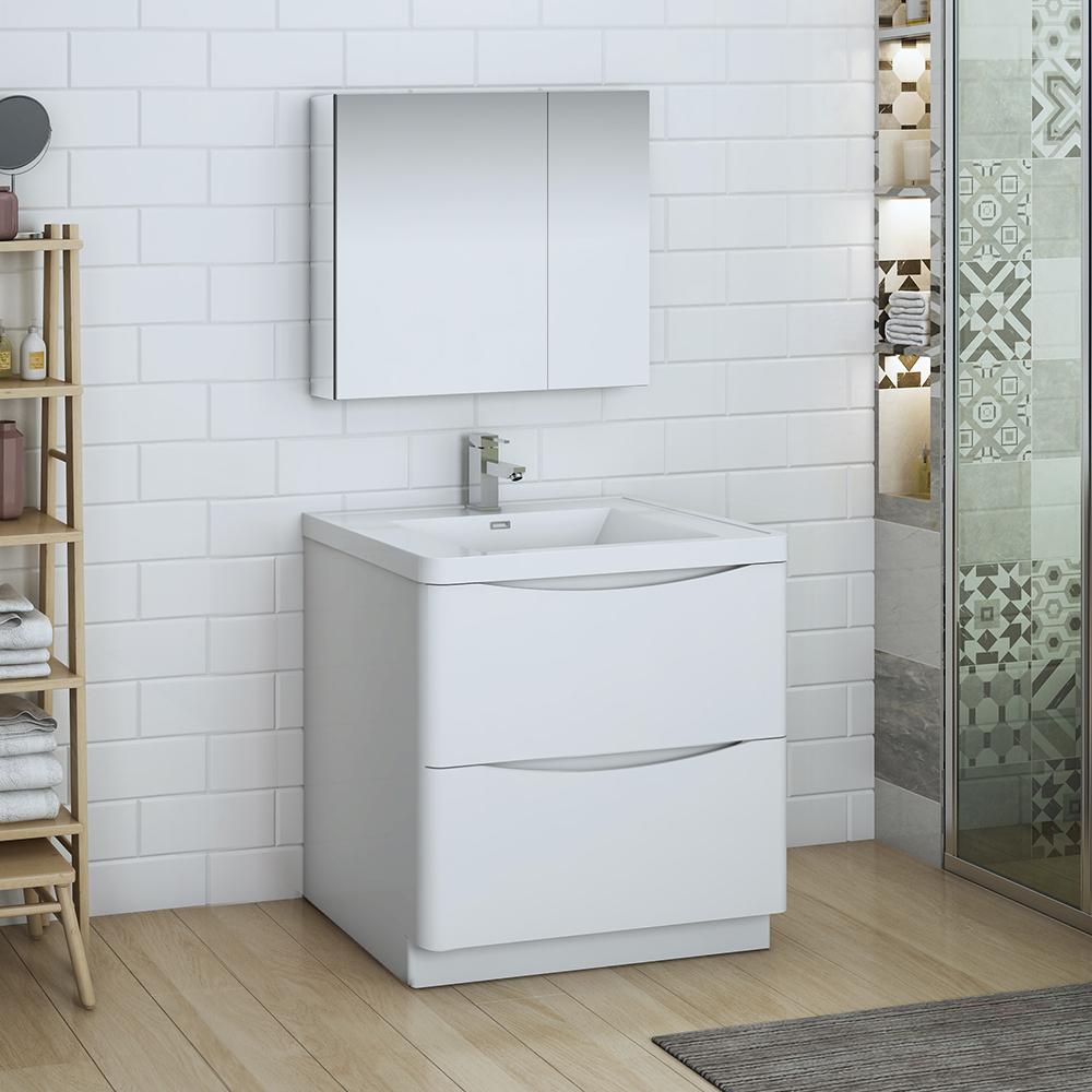 Fresca Tuscany 32" Free Standing Modern Bathroom Vanity w/ Medicine Cabinet Vanity Fresca 