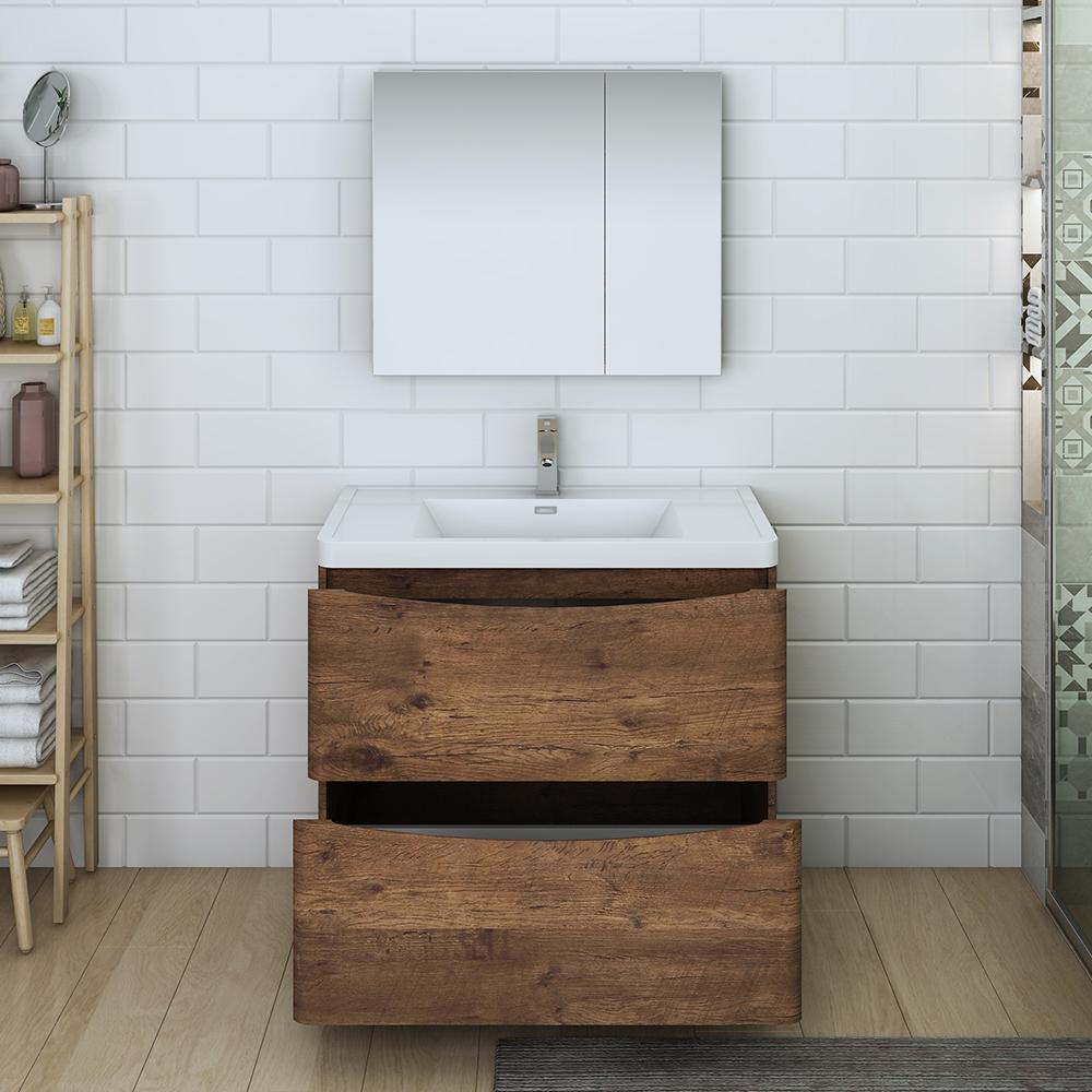 Fresca Tuscany 36" Free Standing Modern Bathroom Vanity w/ Medicine Cabinet Vanity Fresca 
