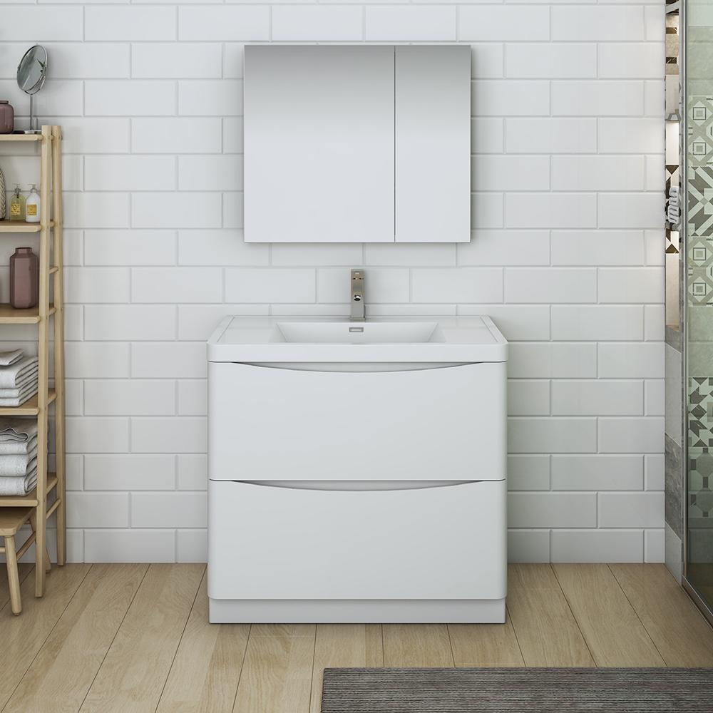 Fresca Tuscany 36" Free Standing Modern Bathroom Vanity w/ Medicine Cabinet Vanity Fresca 