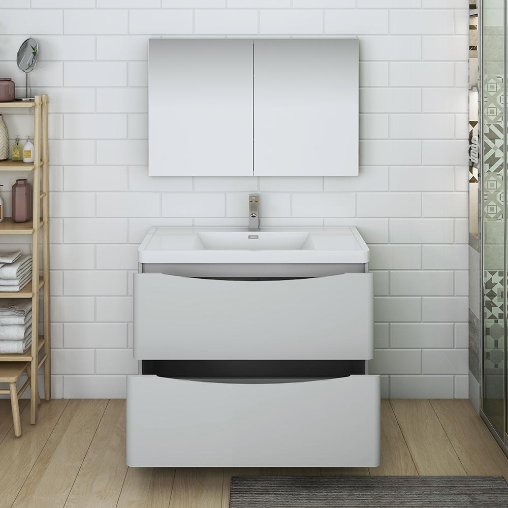 Fresca Tuscany 40" Free Standing Modern Bathroom Vanity w/ Medicine Cabinet Vanity Fresca 