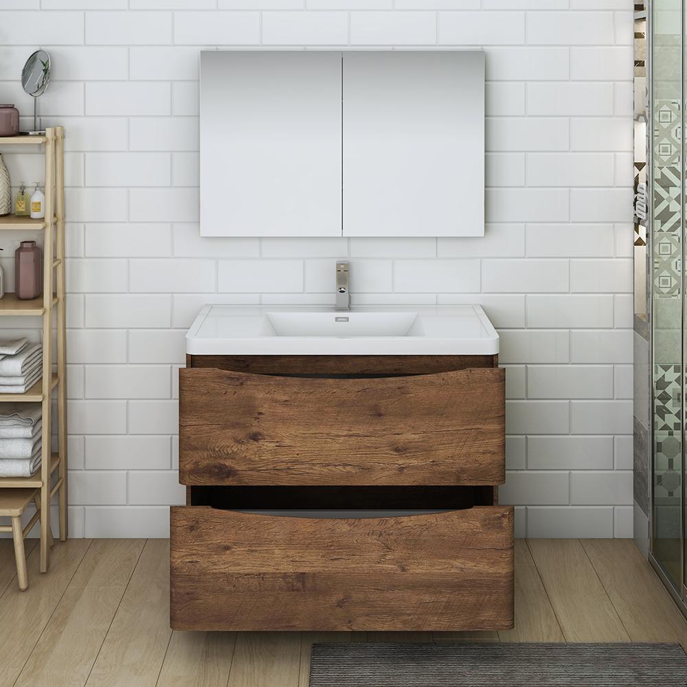 Fresca Tuscany 40" Free Standing Modern Bathroom Vanity w/ Medicine Cabinet Vanity Fresca 