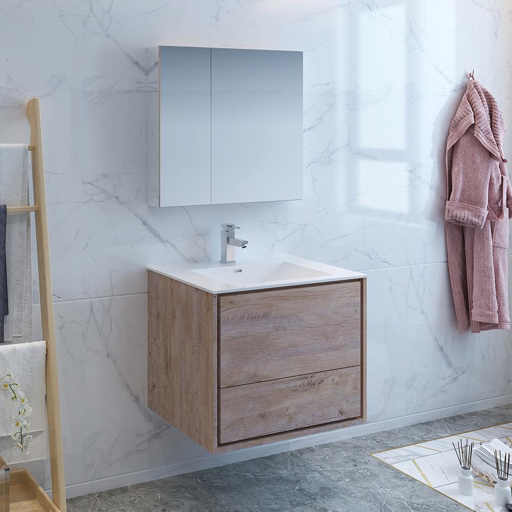 Fresca Catania 30" Wall Hung Modern Bathroom Vanity w/ Medicine Cabinet Vanity Fresca 