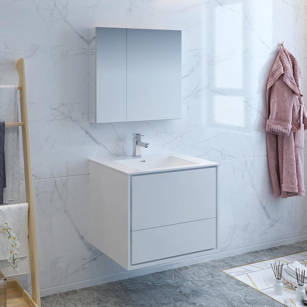 Fresca Catania 30" Wall Hung Modern Bathroom Vanity w/ Medicine Cabinet Vanity Fresca 