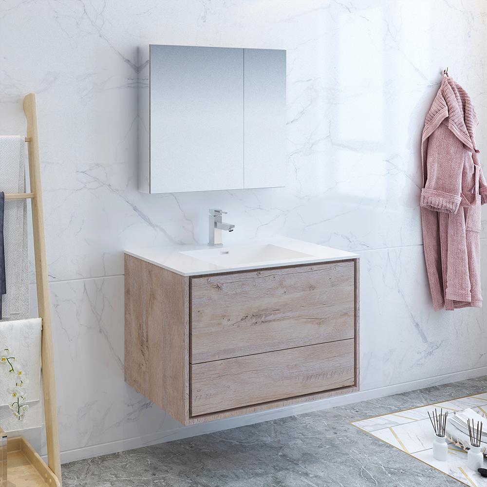 Fresca Catania 36" Wall Hung Modern Bathroom Vanity w/ Medicine Cabinet Vanity Fresca 