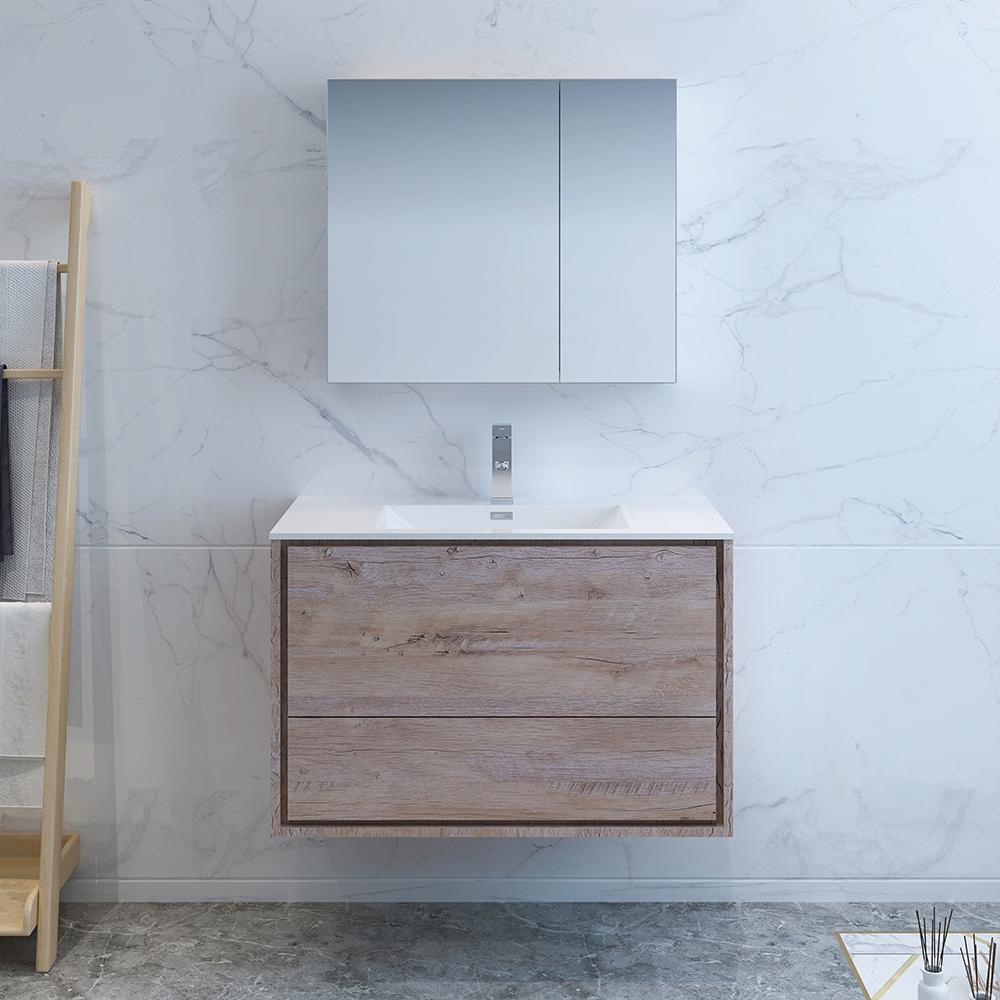 Fresca Catania 36" Wall Hung Modern Bathroom Vanity w/ Medicine Cabinet Vanity Fresca 