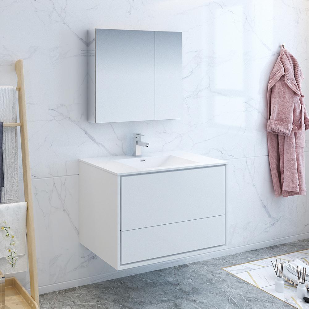 Fresca Catania 36" Wall Hung Modern Bathroom Vanity w/ Medicine Cabinet Vanity Fresca 