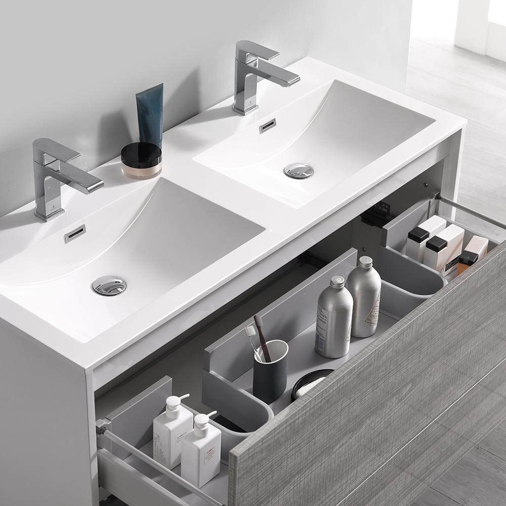 Fresca Catania 48" Wall Hung Double Sink Modern Bathroom Vanity w/ Medicine Cabinet Vanity Fresca 