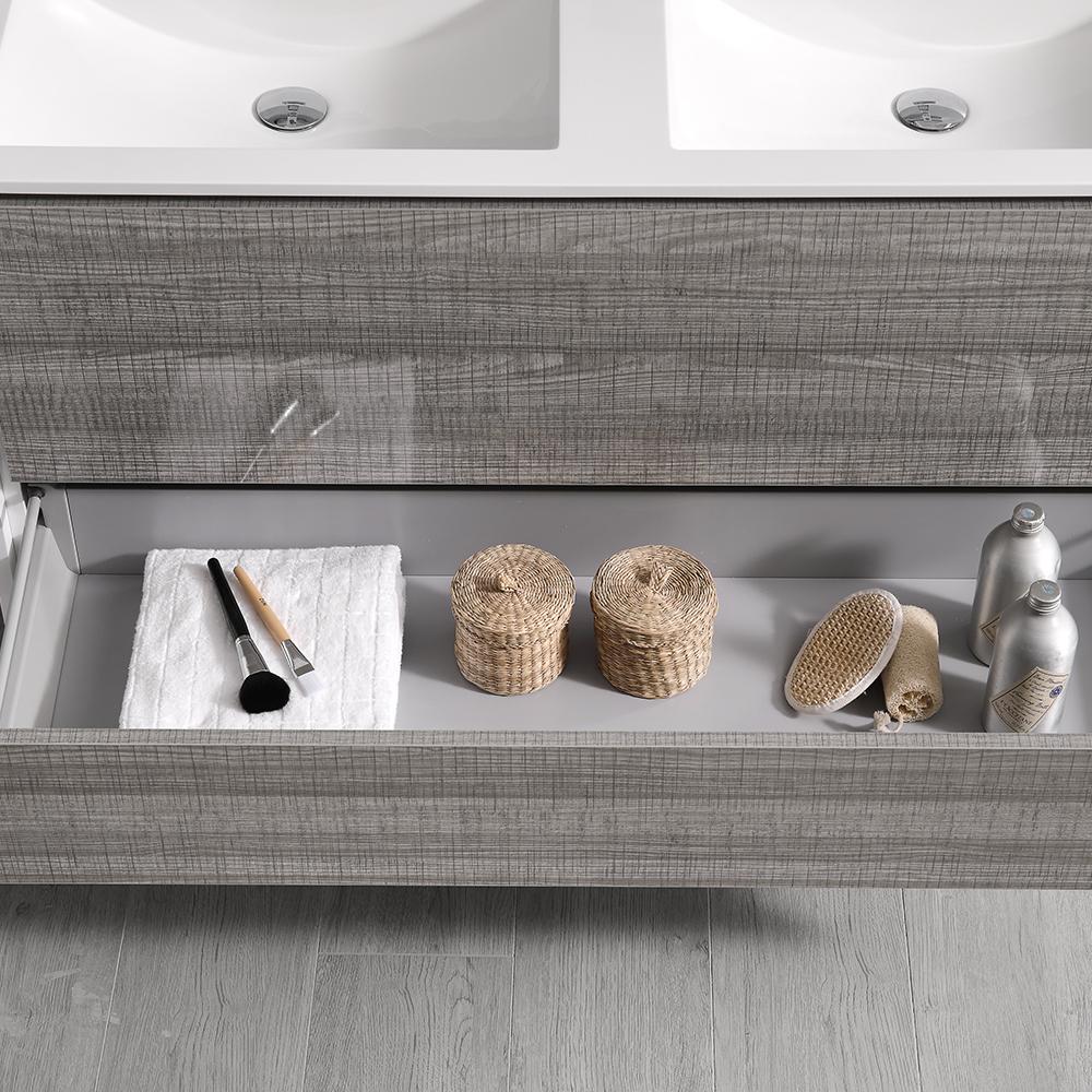 Fresca Catania 48" Wall Hung Double Sink Modern Bathroom Vanity w/ Medicine Cabinet Vanity Fresca 