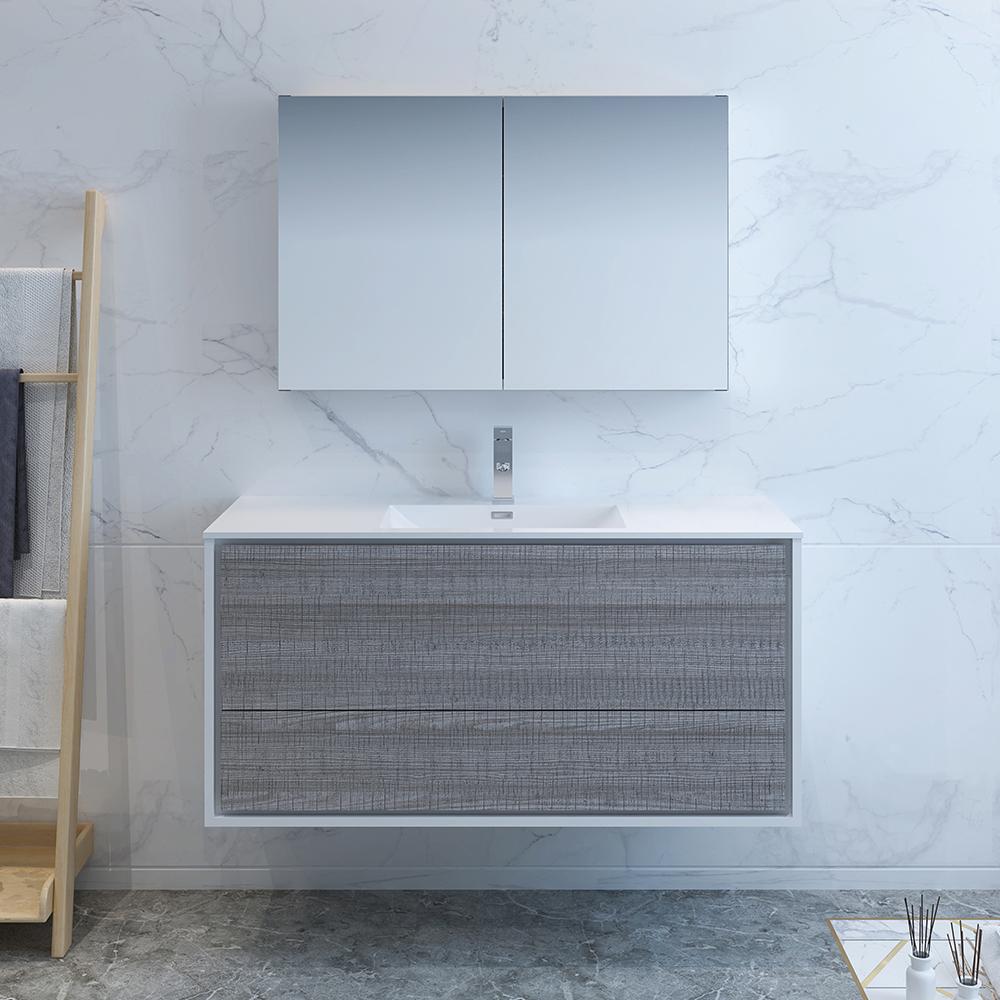 Fresca Catania 48" Wall Hung Modern Bathroom Vanity w/ Medicine Cabinet Vanity Fresca 