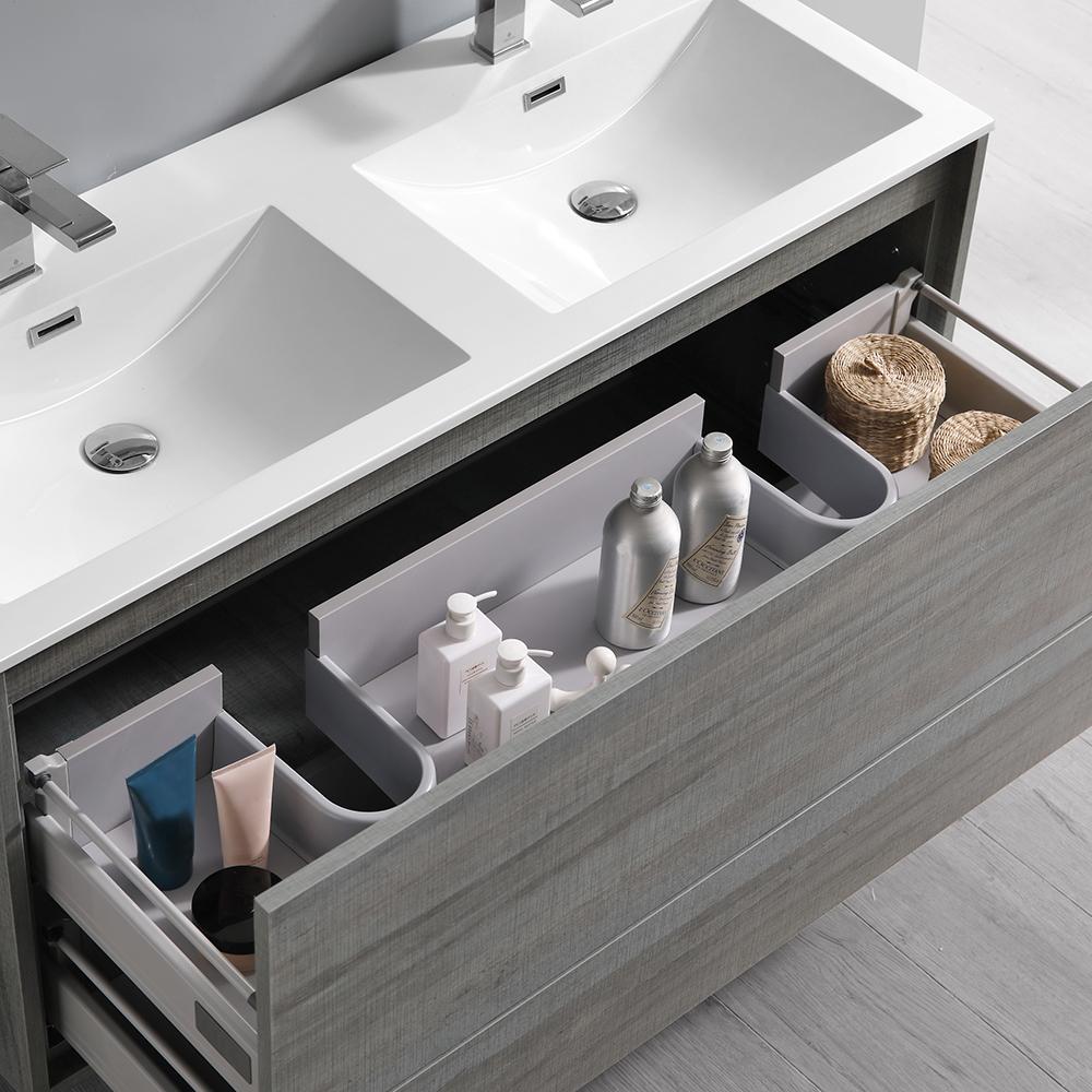 Fresca Catania 48" Wall Hung Double Sink Modern Bathroom Vanity w/ Medicine Cabinet Vanity Fresca 