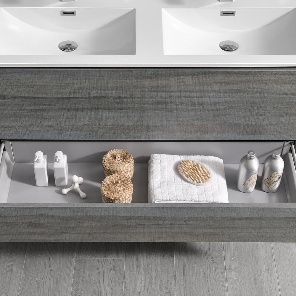 Fresca Catania 48" Wall Hung Double Sink Modern Bathroom Vanity w/ Medicine Cabinet Vanity Fresca 