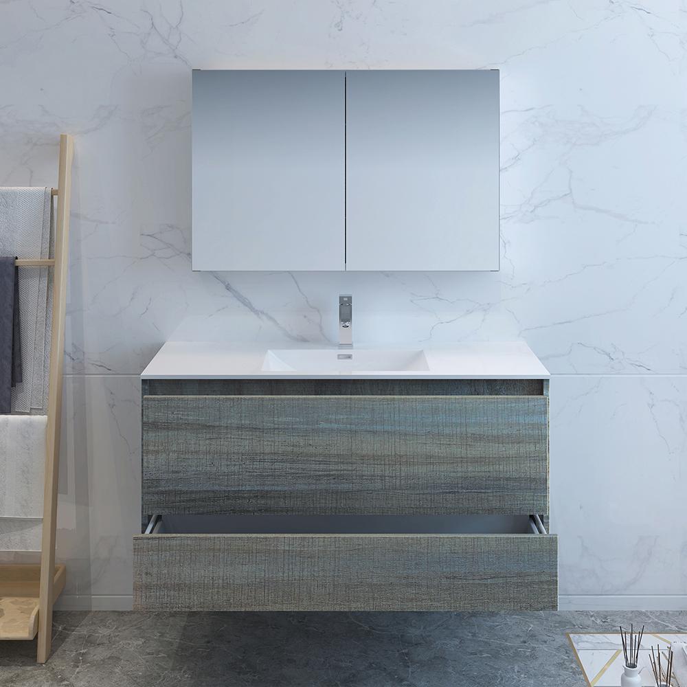Fresca Catania 48" Wall Hung Modern Bathroom Vanity w/ Medicine Cabinet Vanity Fresca 