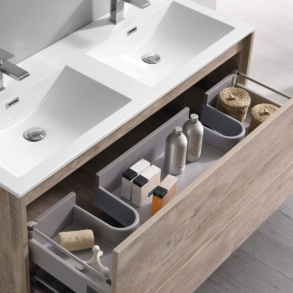 Fresca Catania 48" Wall Hung Double Sink Modern Bathroom Vanity w/ Medicine Cabinet Vanity Fresca 