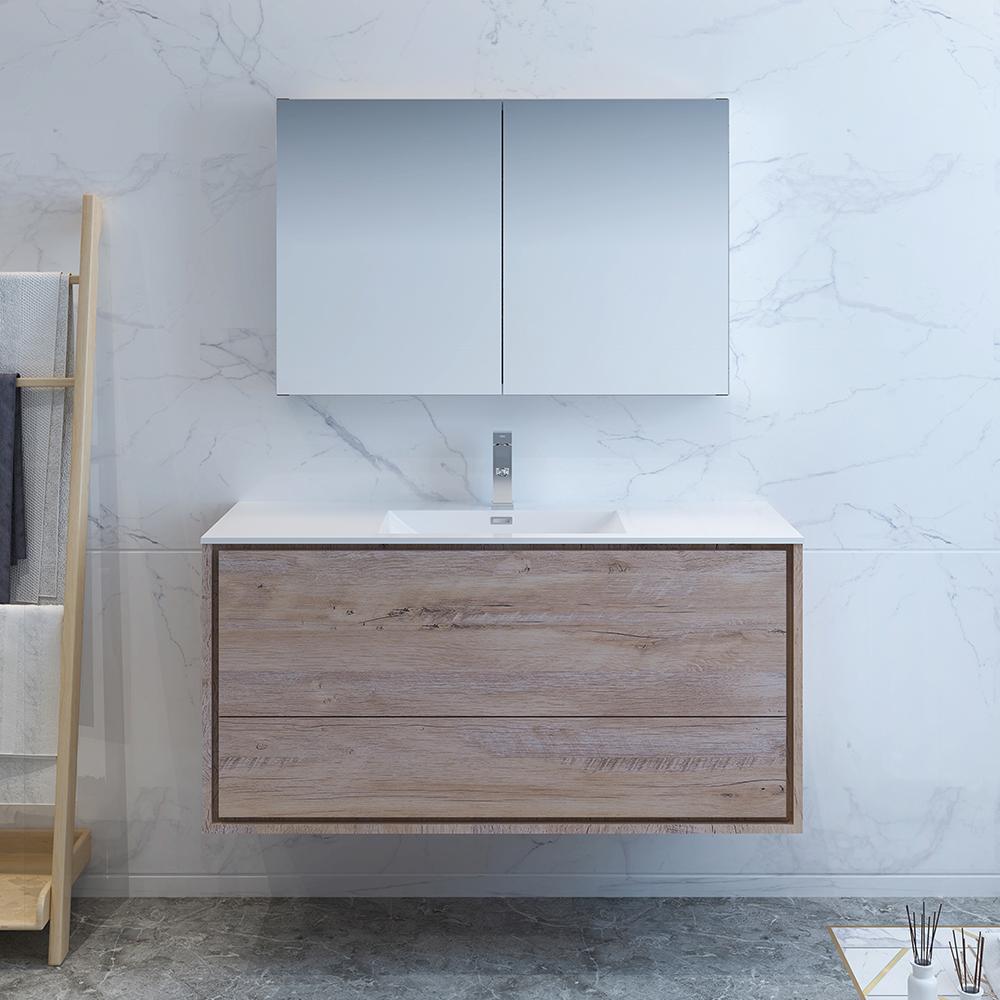 Fresca Catania 48" Wall Hung Modern Bathroom Vanity w/ Medicine Cabinet Vanity Fresca 