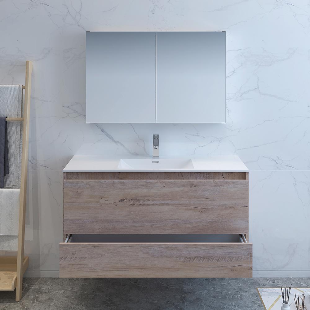 Fresca Catania 48" Wall Hung Modern Bathroom Vanity w/ Medicine Cabinet Vanity Fresca 