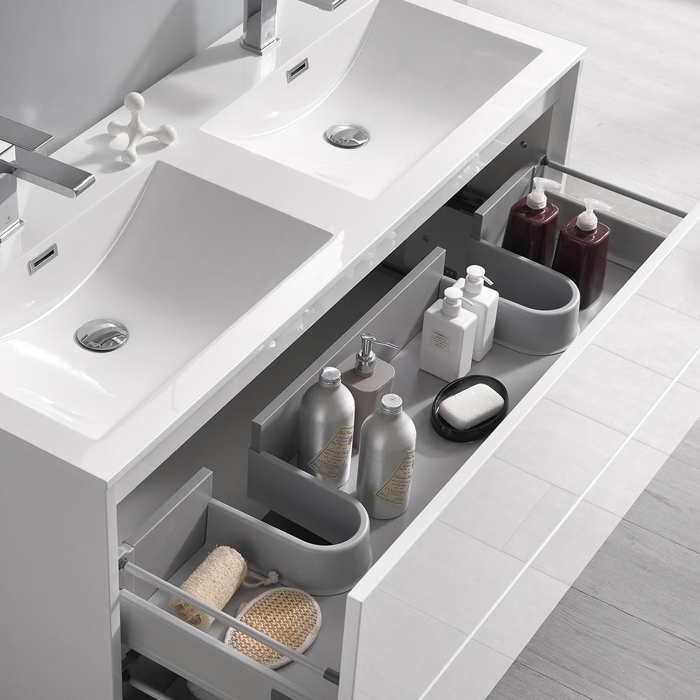 Fresca Catania 48" Wall Hung Double Sink Modern Bathroom Vanity w/ Medicine Cabinet Vanity Fresca 