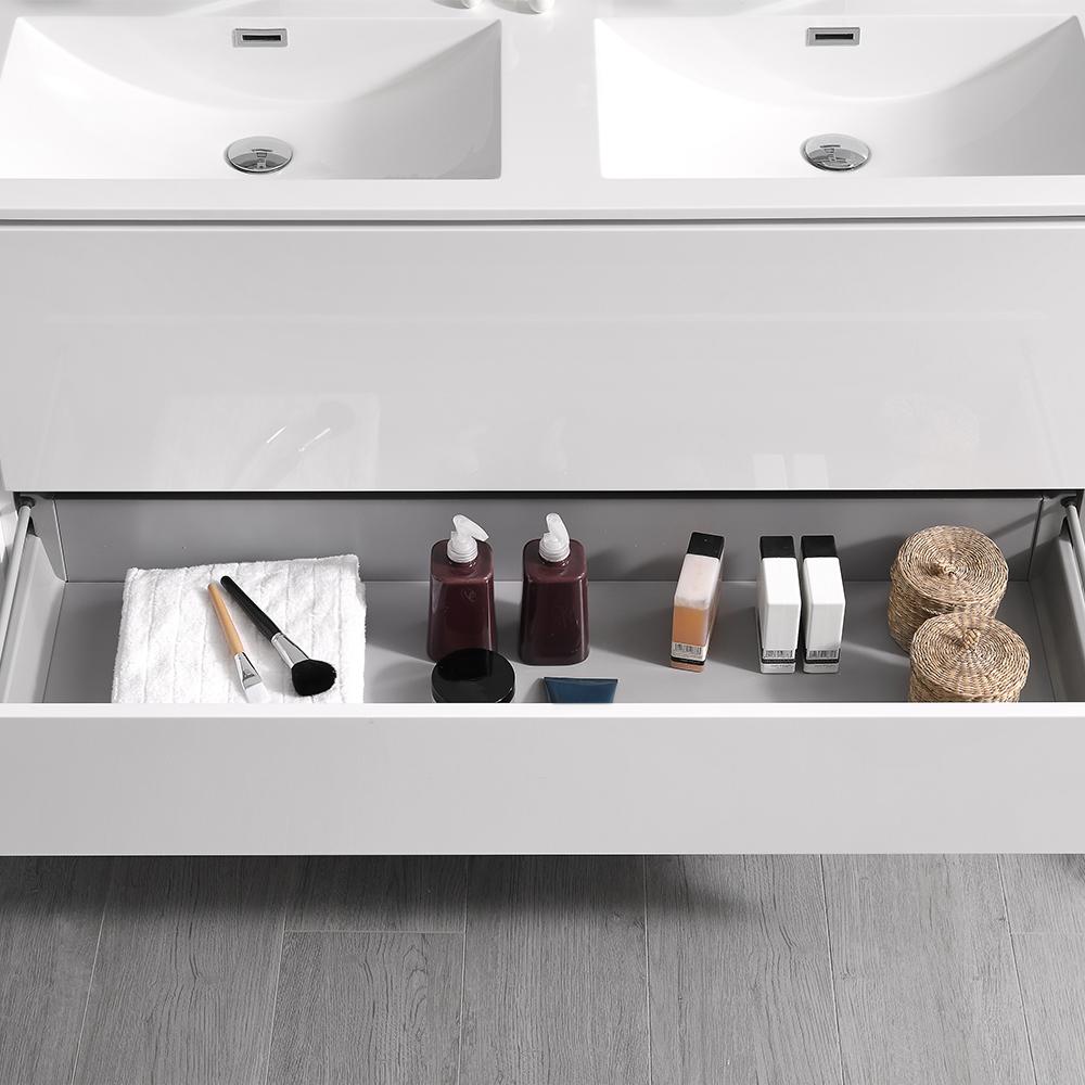 Fresca Catania 48" Wall Hung Double Sink Modern Bathroom Vanity w/ Medicine Cabinet Vanity Fresca 