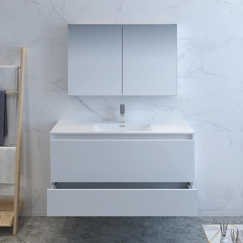 Fresca Catania 48" Wall Hung Modern Bathroom Vanity w/ Medicine Cabinet Vanity Fresca 
