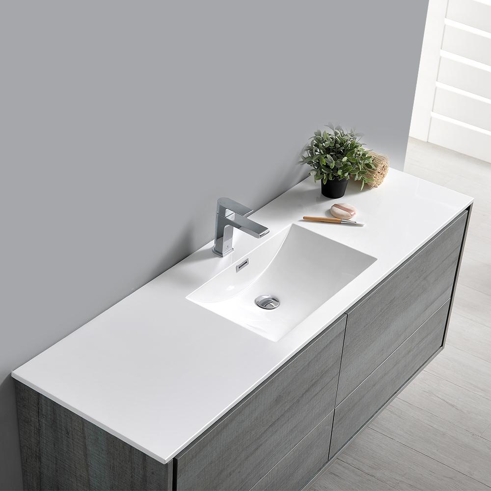 Fresca Catania 60" Wall Hung Single Sink Modern Bathroom Vanity w/ Medicine Cabinet Vanity Fresca 