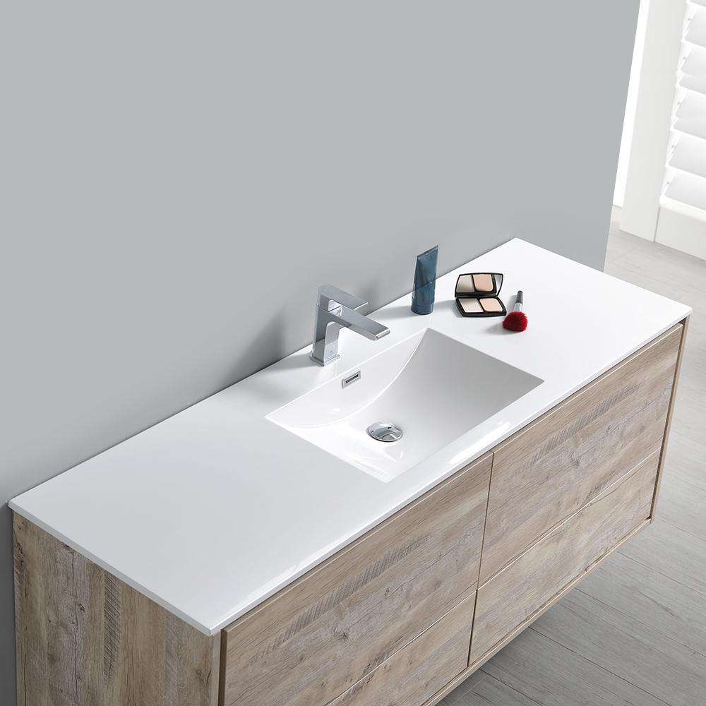 Fresca Catania 60" Wall Hung Single Sink Modern Bathroom Vanity w/ Medicine Cabinet Vanity Fresca 