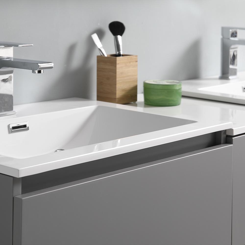 Fresca Lazzaro 60" Free Standing Double Sink Modern Bathroom Vanity w/ Medicine Cabinet Vanity Fresca 