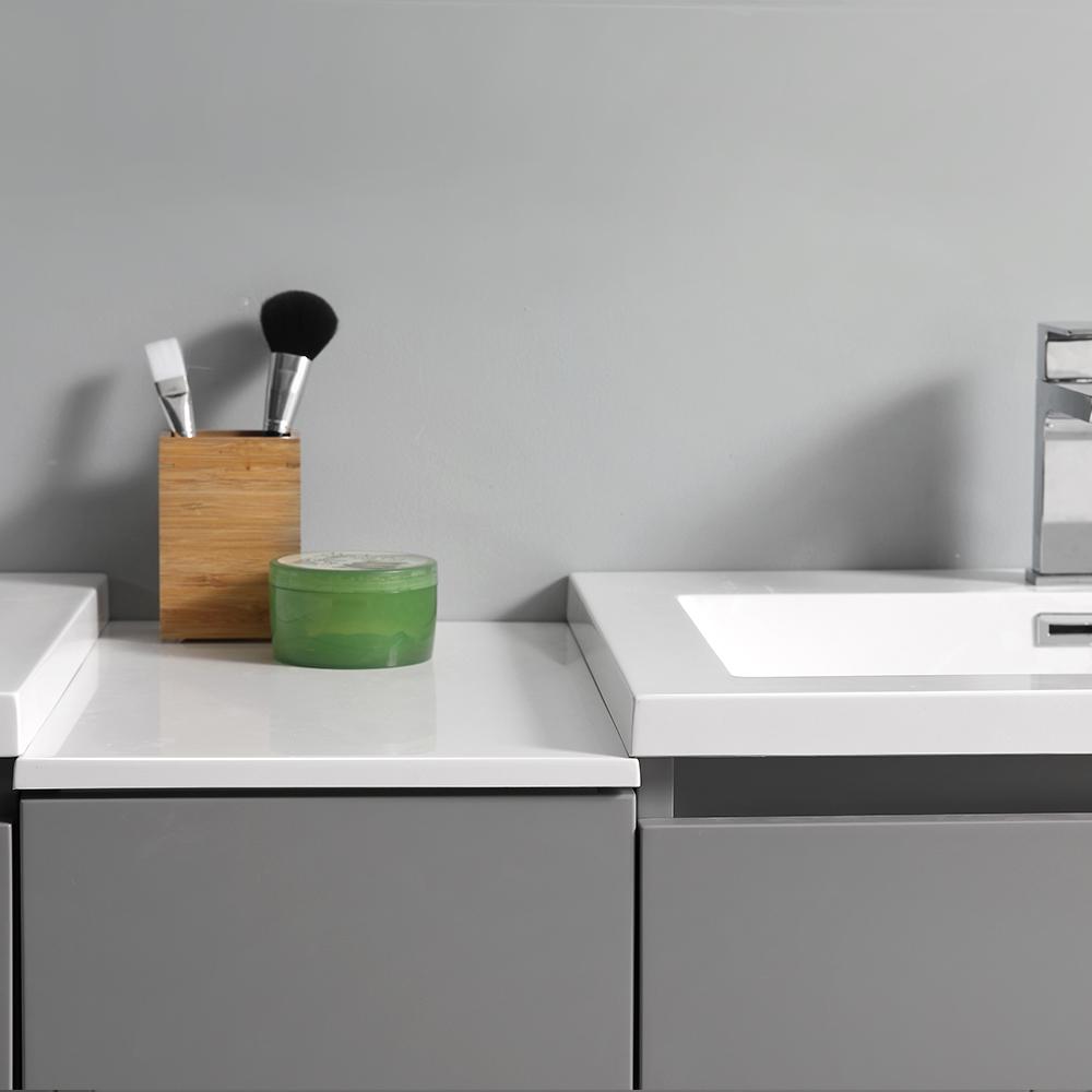 Fresca Lazzaro 60" Free Standing Double Sink Modern Bathroom Vanity w/ Medicine Cabinet Vanity Fresca 