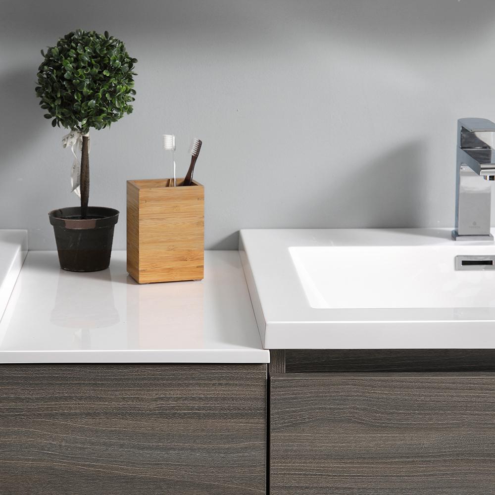Fresca Lazzaro 60" Free Standing Double Sink Modern Bathroom Vanity w/ Medicine Cabinet Vanity Fresca 