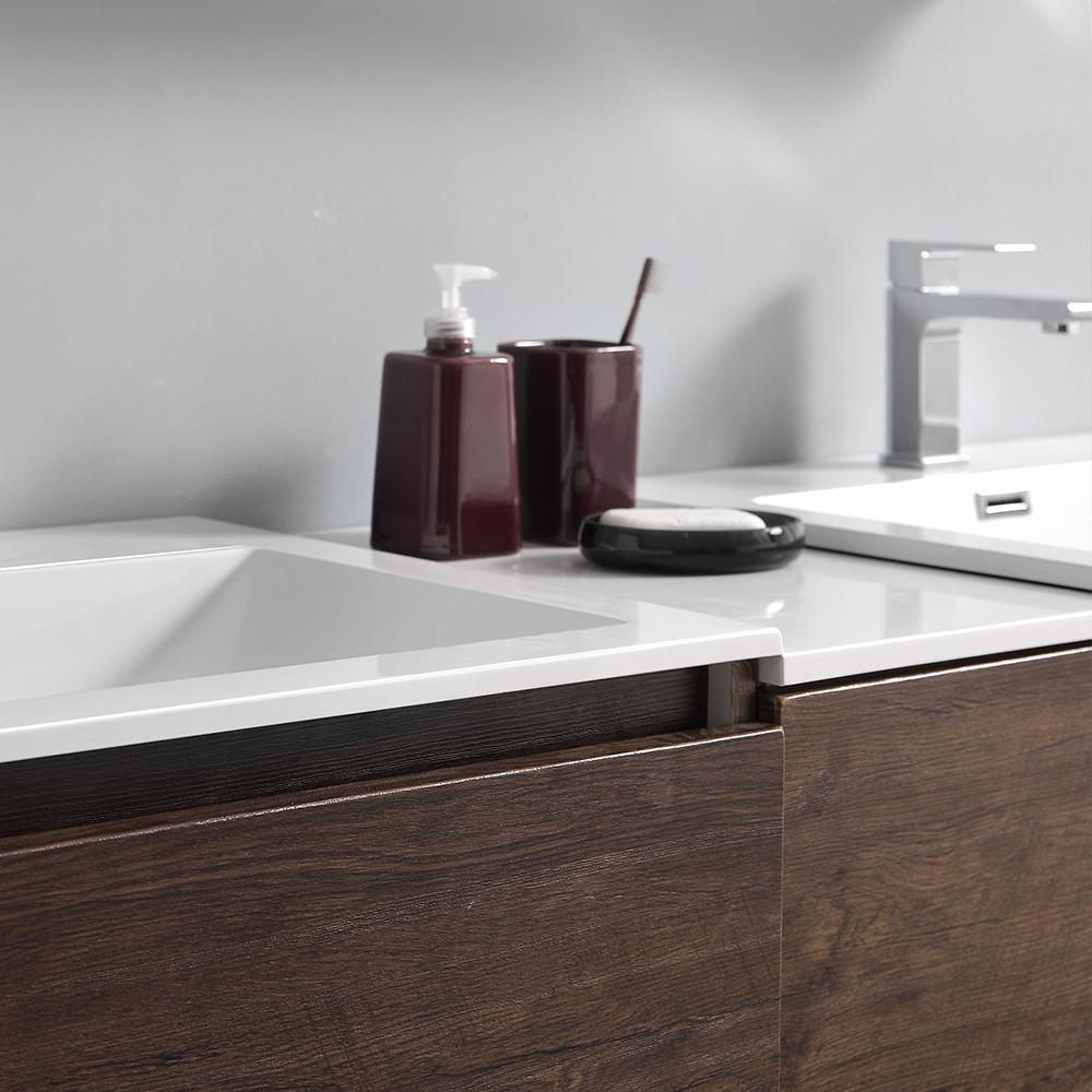 Fresca Lazzaro 60" Free Standing Double Sink Modern Bathroom Vanity w/ Medicine Cabinet Vanity Fresca 