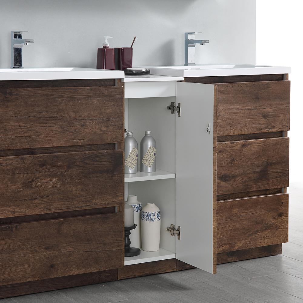 Fresca Lazzaro 60" Free Standing Double Sink Modern Bathroom Vanity w/ Medicine Cabinet Vanity Fresca 
