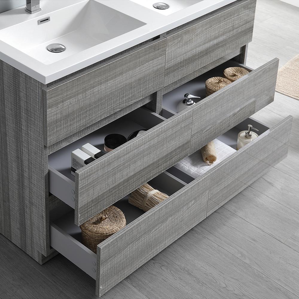 Fresca Lazzaro 48" Free Standing Double Sink Modern Bathroom Vanity w/ Medicine Cabinet Vanity Fresca 