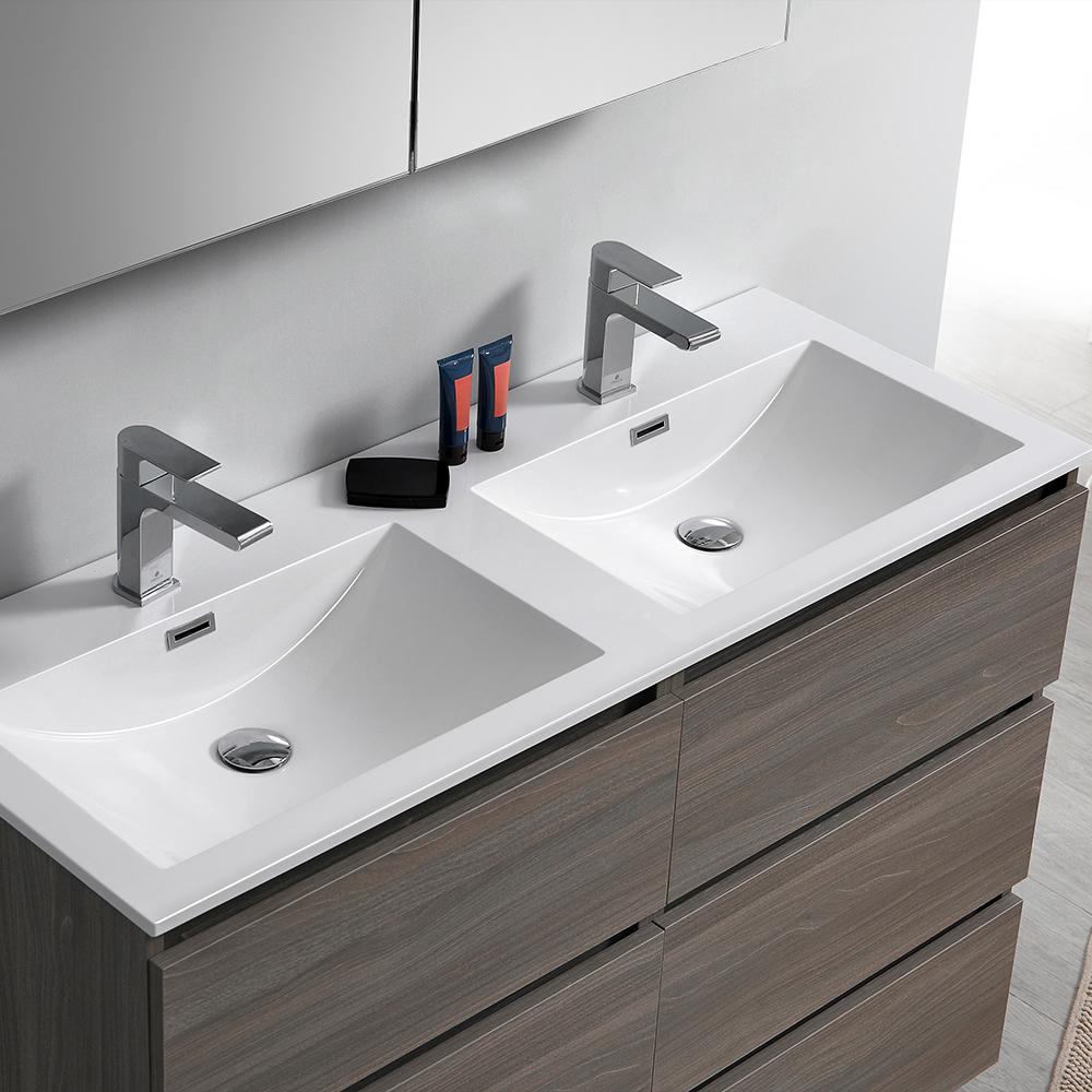 Fresca Lazzaro 48" Free Standing Double Sink Modern Bathroom Vanity w/ Medicine Cabinet Vanity Fresca 